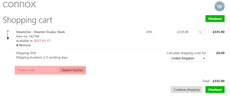 redeeming connox uk voucher-code